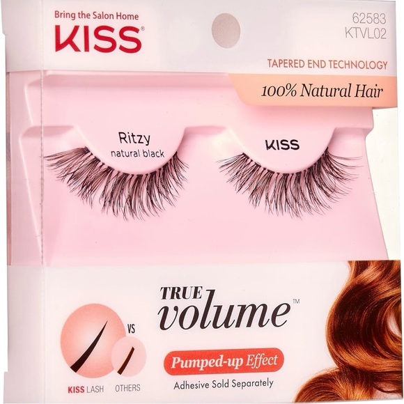 (5 Pack) KISS True Volume False Eyelashes, Ritzy', 14 mm, 100% Natural Hair - Picture 6 of 8